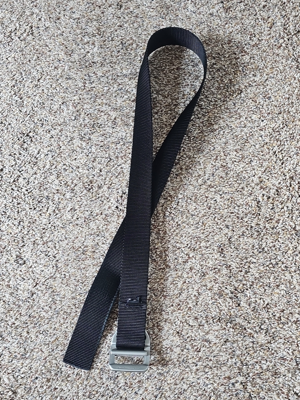 Men's Black Webbing Belt with Silver Buckle